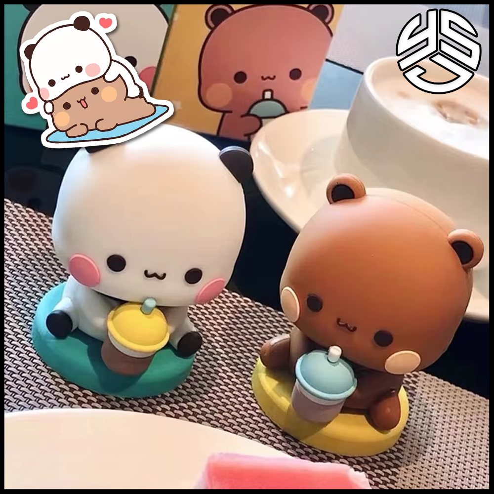 Cute Bear & Panda Figurines – Kawaii Iced Drink Edition [BULK ORDERS]